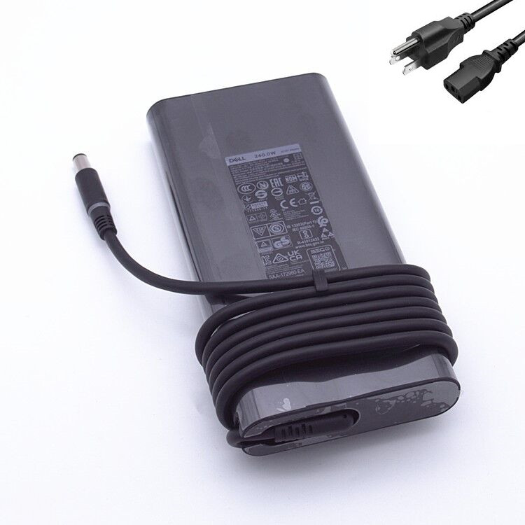 Slim 240W Dell HA240PM200 AC Adapter Charger Power Cord