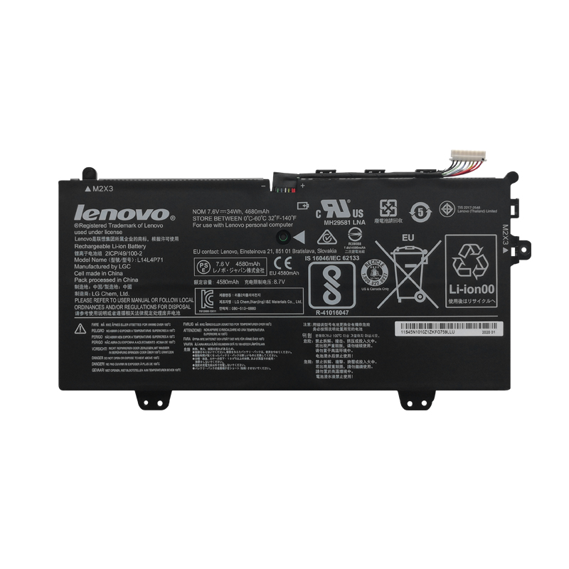 40Wh 7.6V Lenovo L14L4P71 5B10K10176 Battery