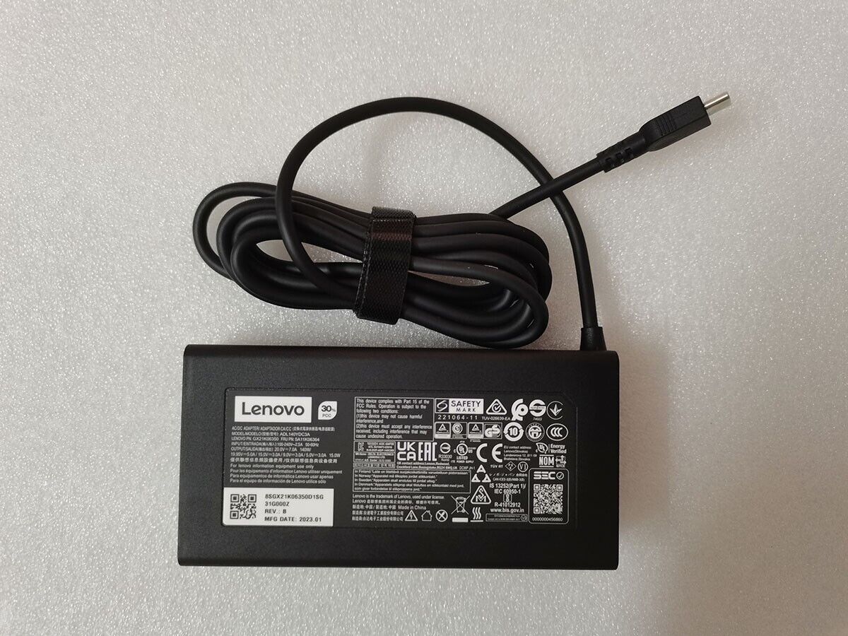 140W USB-C Lenovo ADL140YDC3A GX21K06350 5A11K06364 AC Adapter Charger Power Cord