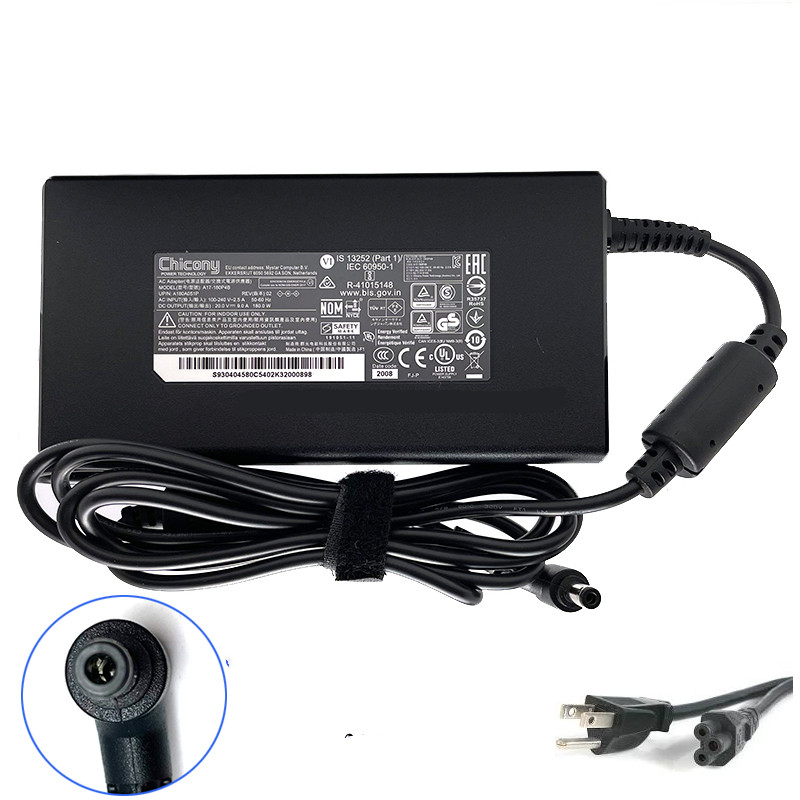 20V 180W MSI Creator 17 A10SE-415CZ Charger AC Adapter Power Cord